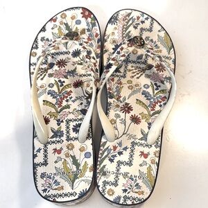 Tory Burch Floral Flip Flops - Ivory Meadow